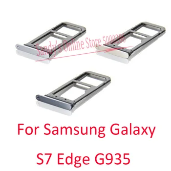 10 PC-uri Noi de Bună Calitate, Single / Dual Sim Card Tray Slot Titularul Reader Pentru Samsung Galaxy S7 Edge G935 G935F Piese de schimb