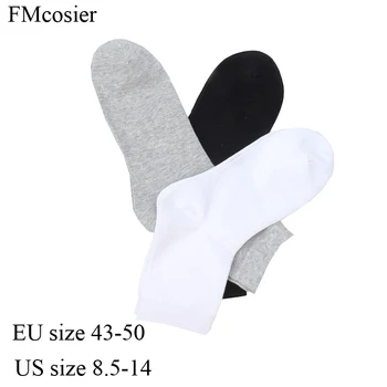 10 Perechi de Moda de Înaltă Calitate pentru Bărbați Bumbac Plus dimensiune Sosete pentru Barbati Rochie Sox Socken Meia Calcetines Alb-Negru 45 46 48 50