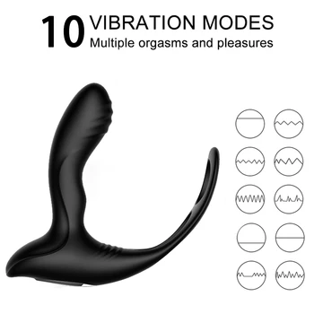 10 Viteze Wireless de la Distanță Încălzire Anal Vibrator Masturbator de Prostata, Stimularea Masaj Cu Inel pe Penisul Jucarii Sexuale pentru Barbati