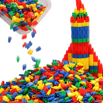 100-1200pcs Plastic Glonț Blocuri Modelul de Construcție 3D Jucarii pentru Copii Conducta de Apă Tunel Blocuri Jucarii Educative