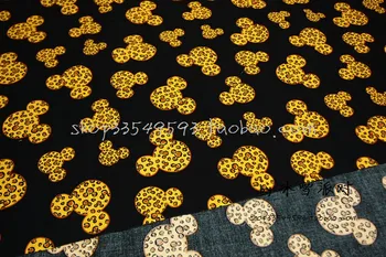 100*130cm de Cusut din Bumbac Tesatura Leopard mouse-ul DIY Manual Material Hometextile Mozaic