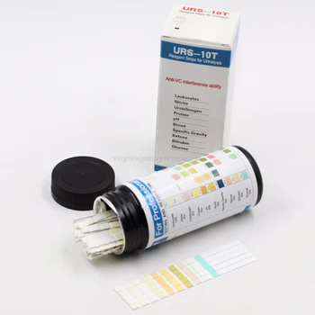 100 Benzi URS-10T Sumar de urina Reactiv Fâșii de 10 Parametri Test de Urină Benzi Leucocite/Nitrit/Bilirubina/Proteine/pH/Sânge etc.