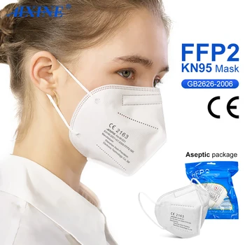100 buc AILINE FFP2 Mascarillas KN95 Masti Faciale Adulți 5 Straturi Filtru Masca de Filtrare Gura CE Praf Respirat Masca