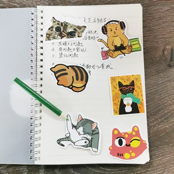 100 BUC pisica Drăguț hârtie PVC autocolante DIY planificator de decor album jurnal de papetărie doodle papetărie autocolante pentru copii cadouri
