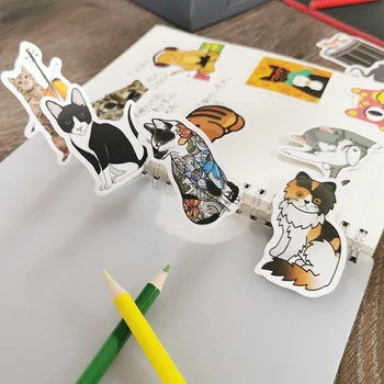 100 BUC pisica Drăguț hârtie PVC autocolante DIY planificator de decor album jurnal de papetărie doodle papetărie autocolante pentru copii cadouri