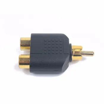 100 buc Placat cu Aur RCA Adaptor Audio Y Splitter Plug, 1 Mascul la 2 Femele