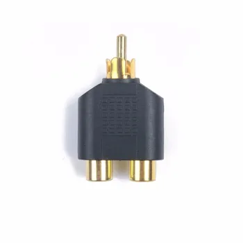 100 buc Placat cu Aur RCA Adaptor Audio Y Splitter Plug, 1 Mascul la 2 Femele