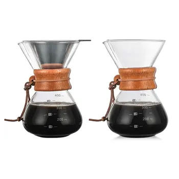 1000ML Parte, Filtru de Cafea Temperaturi Ridicate, Sticlă Filtru de Cafea Ibric de Cafea, Mașină de Espresso Cu Oțel Inoxidabil