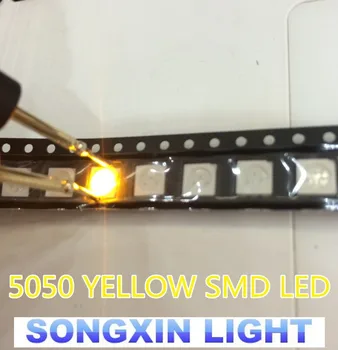 1000pcs/lot XIASONGXIN LUMINA SMD 5050 galben smd LED Diode1.8-2.4 V en-Gros 585-590nm 5.0*5.0*1.5 MM 0.2 W 60MA