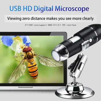 1000X/1600X Wifi/USB Microscop Digital Microscop, Lupa Camera 8LED w/Stand pentru Android IOS iPhone iPad Microscop