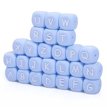 100buc 12mm Margele de Silicon Alfabetul englez DIY Personalizate Molar Jucărie BPA GRATUIT Teether Copilului Suzeta Lant Accesorii