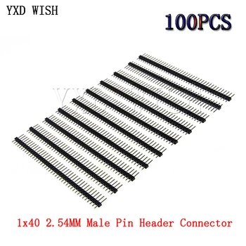 100buc 1X40PIN 2.54 MM 1x40 Pin 2.54 Masculin Pin Header Conector Rând 2.54 MM de Spart 40 De Pini Conectori Banda de Bord