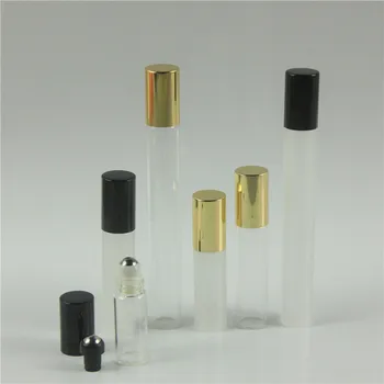 100buc 2/3/5/10ml Mată, Rola Pe Rola de Sticla pentru Uleiuri Esențiale Reîncărcabile Sticla de Parfum Deodorant Recipiente cu capac de Aur