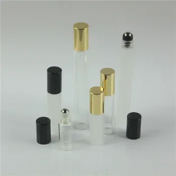 100buc 2/3/5/10ml Mată, Rola Pe Rola de Sticla pentru Uleiuri Esențiale Reîncărcabile Sticla de Parfum Deodorant Recipiente cu capac de Aur
