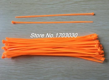 100buc 2.4 mm x 190mm Sine Blocarea Zip Legăturile de Cablu Cablul de Sârmă Curea Cravata Portocalie