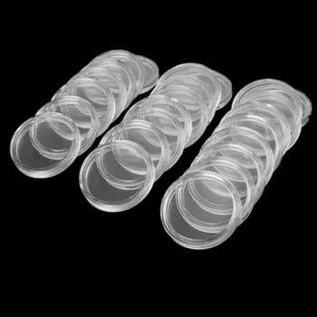 100buc 21mm Rotund din Plastic transparent Suportul Monede Capsule Cutie de Depozitare Clar Rotund de Afișare Cazuri, Deținătorii de Monedă