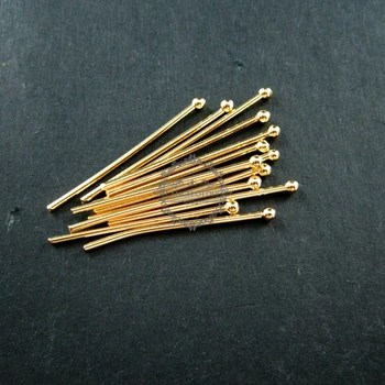 100buc 27mm aur placat cu alama de 1mm grosime puternic cap de minge pin DIY ștrasuri din mărgele consumabile 1515007