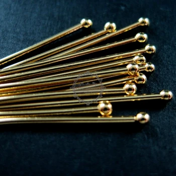 100buc 27mm aur placat cu alama de 1mm grosime puternic cap de minge pin DIY ștrasuri din mărgele consumabile 1515007