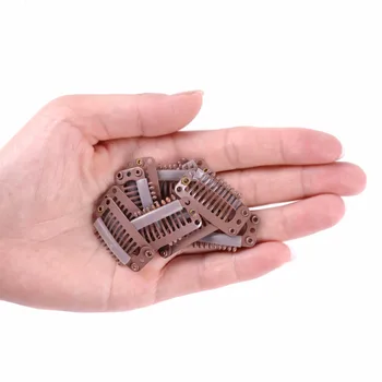 100buc 32mm 9-Dinți de Extensie de Păr Clipuri Snap Cleme Metalice Cu Silicon Spate Pentru Clip în Extensii de Păr Uman Peruca Pieptene Clipuri
