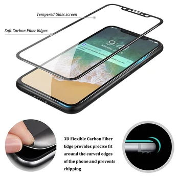 100buc 3D Curbat Fibra de Carbon Acoperire Completă Temperat Pahar Ecran Protector Pentru iPhone 12 Mini 11 Pro Max XS XR X 8 7 6 Plus SE