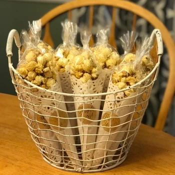 100buc Clar în Formă de Con Trata Saci cu 10cm poftă de mâncare Legături OPP Plastic Violoncel DIY Ziua Saci de Favoare Bomboane de Crăciun Popcorn