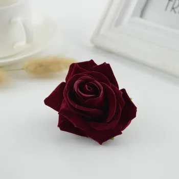 100buc flori Artificiale de Calitate flanel 7CM Crăciun acasă decor de nunta accesorii mireasa clearance-ul trandafiri de mătase cap