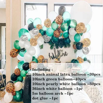 100buc Jungle Party Baloane Decor Kit Baby shower Baloane de Animale Arc de Aniversare pentru Copii Balon Zoo Petrecere Tematică