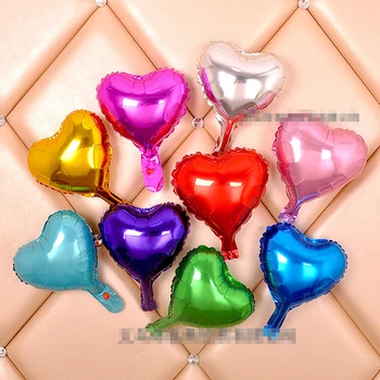 100buc/lot Aluminiu Folil Baloane în Formă de Inimă de Culoare Solidă 5 10 18 inch 4g Bile Pentru Petrecerea de Nunta Decoratiuni