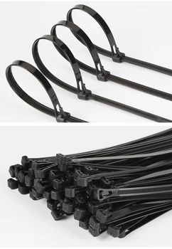 100buc NEGRU 8*100-450mm xintylink eliberabil Nailon Cablu de Rețea de Cablu din Plastic, Sârmă Organizator reutilizabile Zip Lega Cablul de Curea