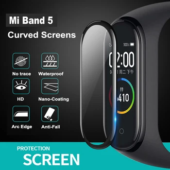 100buc Pentru Mi Band 5 Folie de protectie 3D Full Cover Pentru Xiaomi Mi Band 5 Folie de protectie Ecran MiBand 5 Folie de Protecție de Protecție