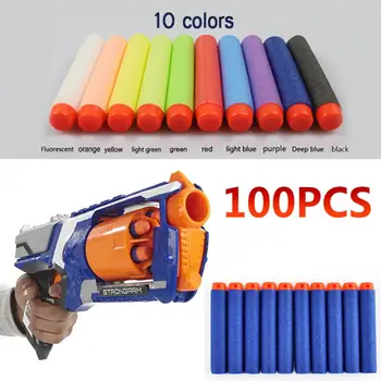 100BUC Spuma Multicolor 7.2 cm/ 2.83 în Luminos Refill Gloanțe Darts Jucărie Moale Cu Capete Sfaturi Pentru Nerf N-strike Elite Series Foc