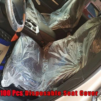100buc Universal Huse Auto Masina de Plastic Scaun Moale de Acoperire rezistent la apa Anti-Praf Și Murdărie de Reparații Auto Acoperi