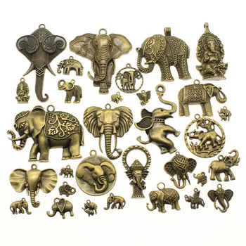 100Gram Culoare Bronz Antic se Amestecă Stiluri de Frunze de Plante Ramură de Flori Animale Pisici Câini Păsări Elefant Farmece Pandantiv Bijuterii Concluziile