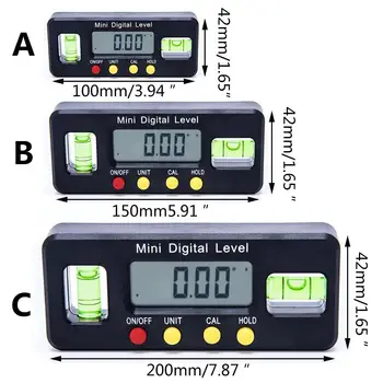 100mm 150mm 200mm Nivel Digital Raportor Inclinometer Magnetic de Nivel Metru Unghi Unghi Finder Nivel Box Digital Indicator Unghi