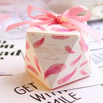 100pc Flamingo Cutie de Bomboane de ciocolată cutii de cadouri cu ribbonwedding suveniruri cadouri De nunta pentru invitatii de nunta favoruri și cadouri