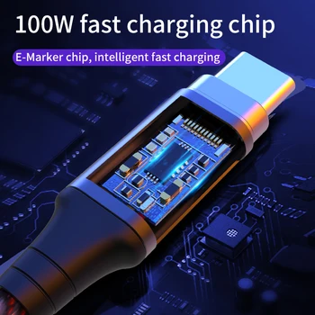 100W Magnetic Cablu PD Tip C Tip C Cablu 5A Rapid Încărcător Cablu Pentru MacBook Pro Huawei p40 iphone11 Samsung Micro USB Cablu