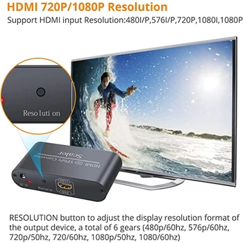 1080P HDMI la Component Video Convertor HDMI la YpbPr RGB 5RCA Adaptor cu Scala Funcția Cu Adaptor de Alimentare 3RCA Cablu Audio