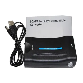 1080P SCART la HDMI compatibil Video Audio Converter de Încărcare cu Cablu Adaptor pentru Sky Box DVD, STB Pachet 1 RCA