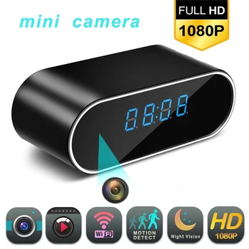 1080P Wireless WIFI Mini Ceas Deșteptător Cameră Video cu Infraroșu Viziune de Noapte CCTV Senzor de Miscare camera de Supraveghere