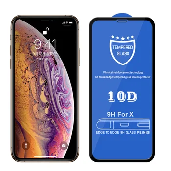 10buc 10D Sticla Temperata Pentru iPhone 12 Mini 11 Pro Max XS XR X 8 7 6 6S Plus SE o Acoperire Completă Capac Curbat Ecran Protector de Film