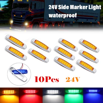 10buc 12 LED-uri 24V Partea Lumini de poziție din Spate Clearance-ul Indicator luminos de Semnalizare Lămpi de Camion Remorcă de Tractor Van Vas rezistent la apa