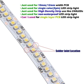 10buc 2pin Conector pentru Benzi cu LED-uri de 10mm, 12mm Singură Culoare IP20 Înaltă Densitate 240LEDs/m Benzi cu LED-uri pentru Benzi Conectori Conductori
