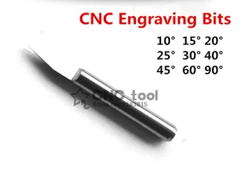 10BUC 3.175 mm ax CNC Router cam 10 15 20 25 30 40 45 60 90 Grade 0.1-2.0 mm Fund Plat CNC Router Instrument,V Forma Gravură Pic