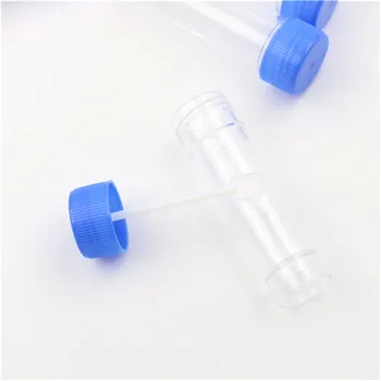 10buc 30ml Scaun Chimie Plastic Eprubete Cu Lingura Clar Specimen Recipient de Testare Albastru Șurub en-Gros de Top