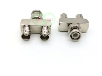 10buc alamă BNC plug de sex masculin la două BNC female triplu Y în seria RF adaptor conector