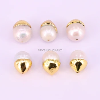 10buc Aur de Culoare Naturale, Margele perla Picătură Conector Margele Spacer Pentru a Face Cercei Bratara colier