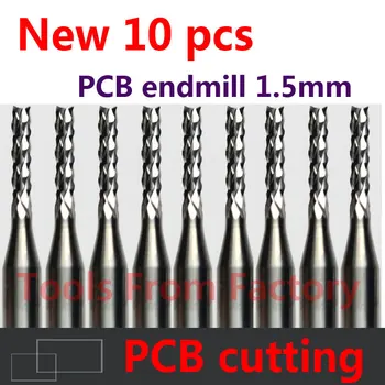10buc Carbură de PCB CNC Gravura Biți End Porumb freze de tăiere gaură endmill Diametru de 1,5 mm # ST3.1507