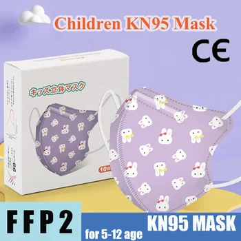 10buc Copii FFP2 KN95 Masca Reutilizabile Desene animate Masca de Fata 4 Straturi-Filtru Anti-Praf Copii se Confruntă cu Gura Capac de Protecție Mascarillas