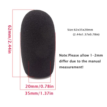 10buc dimensiune/62x35x20mm cască spuma microfon acoperi telefon setul cu cască microfon acoperi microfonul parbriz windshied cască spuma