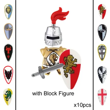 10buc Evul mediu, Roma Golden Knight Hawk Castelul regelui de cavalerii compatibil Blue lion Bloc Dragon knight